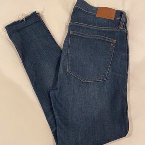 Madewell 9" High-Rise Skinny Jeans, Paloma Wash Raw Hem, Size 30